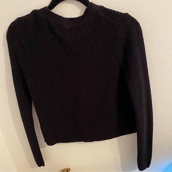 FOREVER 21 Lace Up Front Knit Sweater in Black • sz Small S - Picture 4 of 4